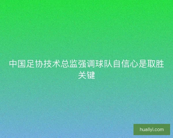 中国足协技术总监强调球队自信心是取胜关键